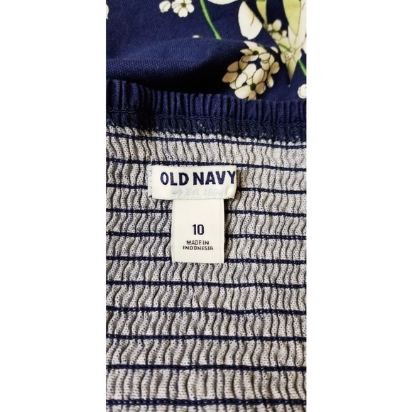 Blue floral Old Navy strapless midi dress size 10 - Picture 2 of 7